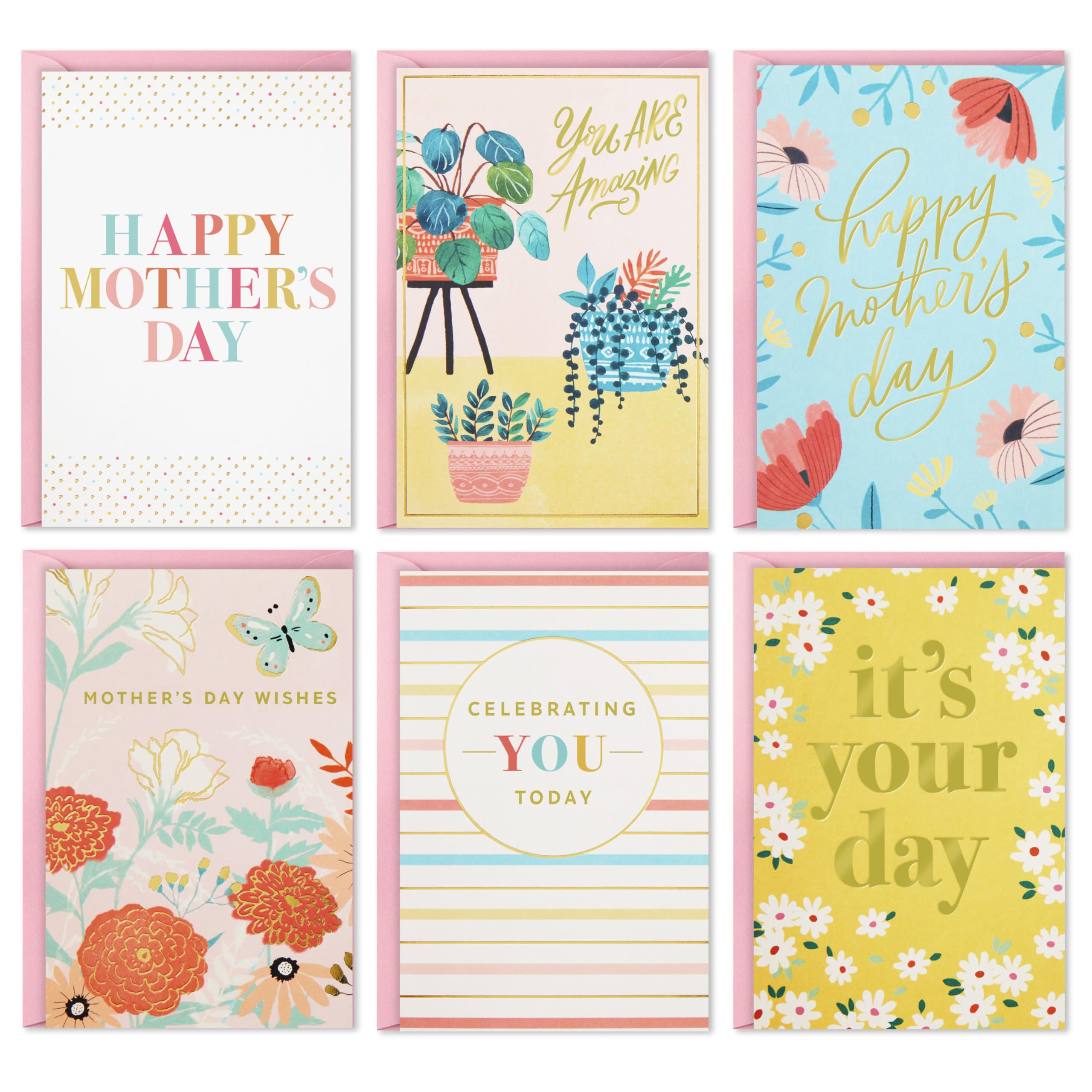 Hallmark Mothers Day Cards Assortment, Mother's Day Wishes (36 Cards with Envelopes)