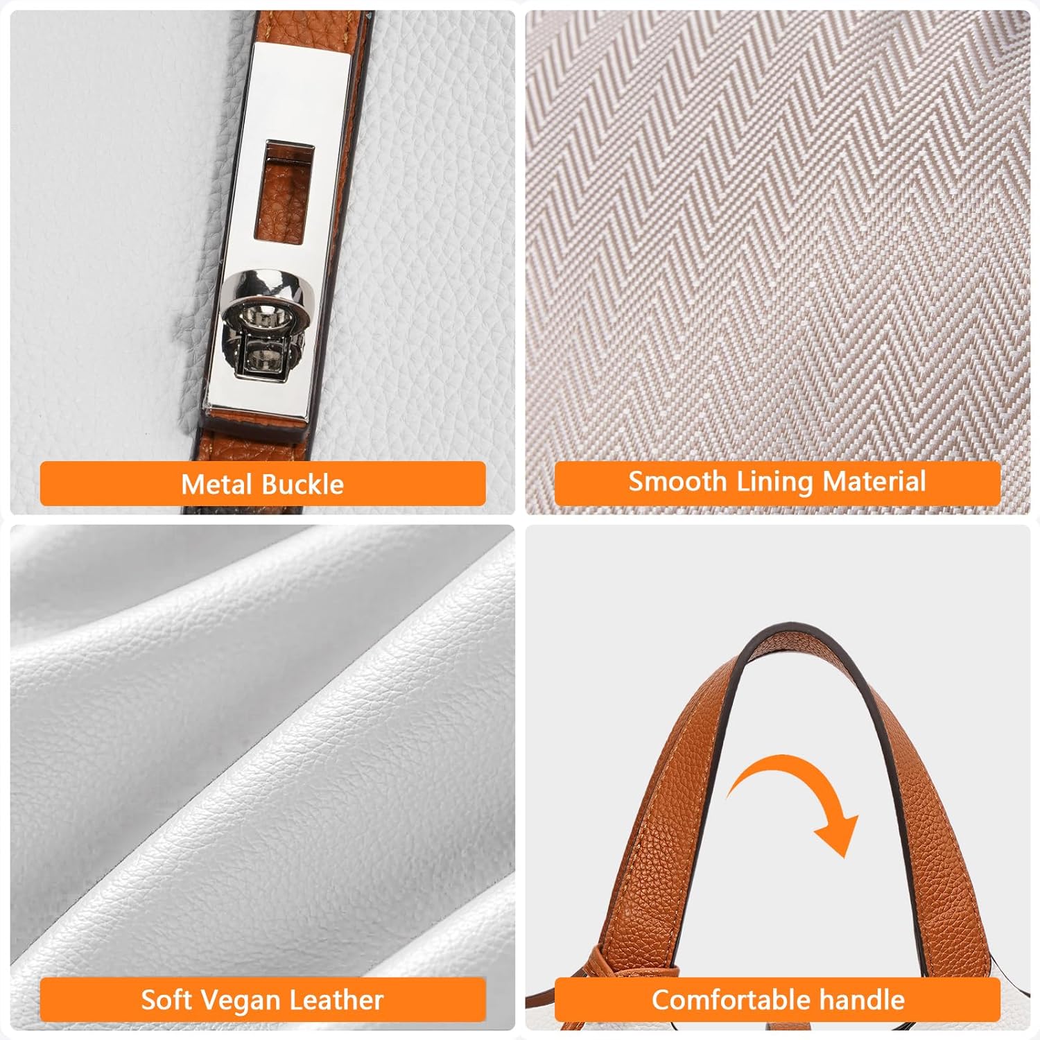 Tote Bag for Women Vegan Leather Bucket Purse for Women Top Handle Handbag Shoulder Bag with Detachable Small Purse - Image 6