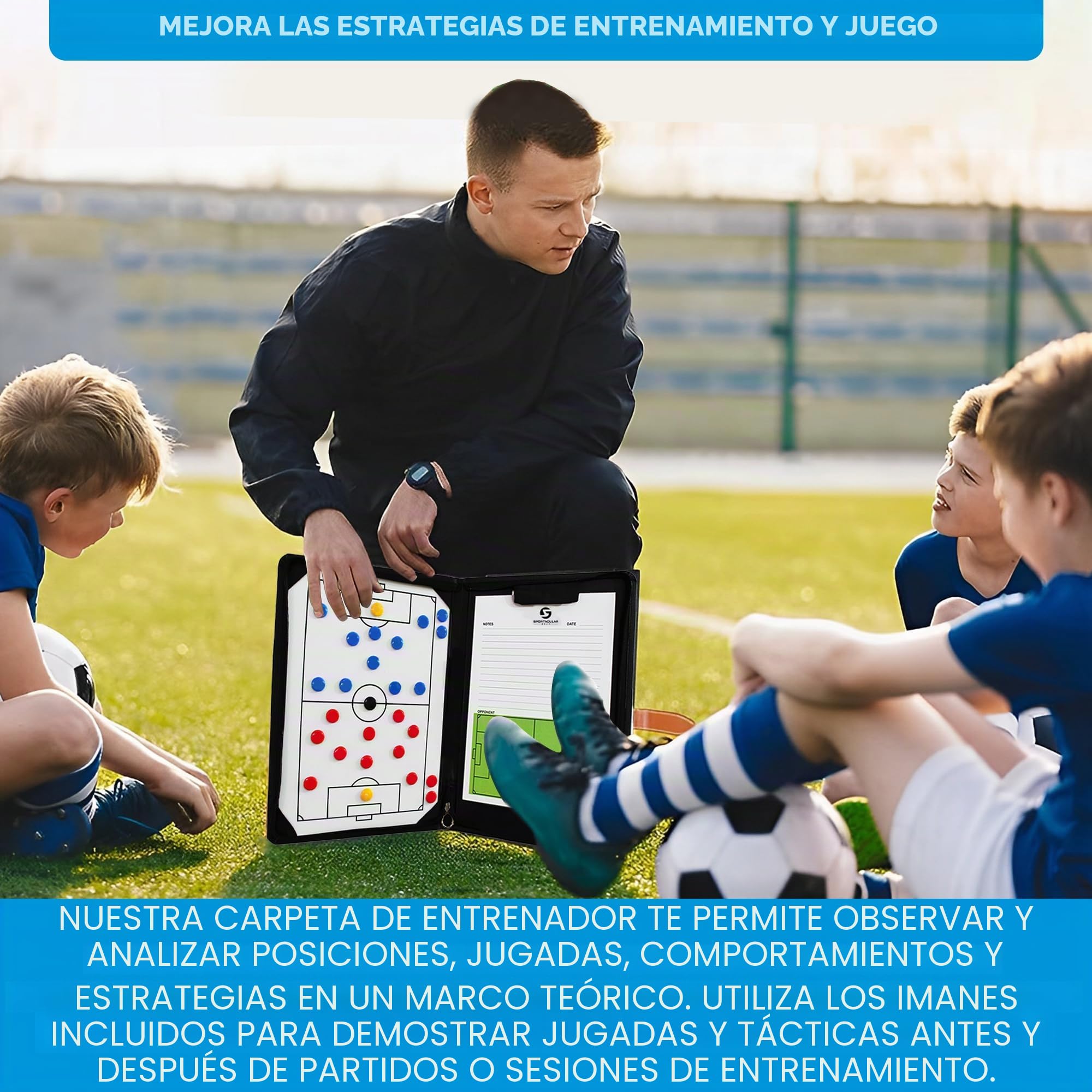Carpeta Táctica Plegable para Entrenamiento de Fútbol