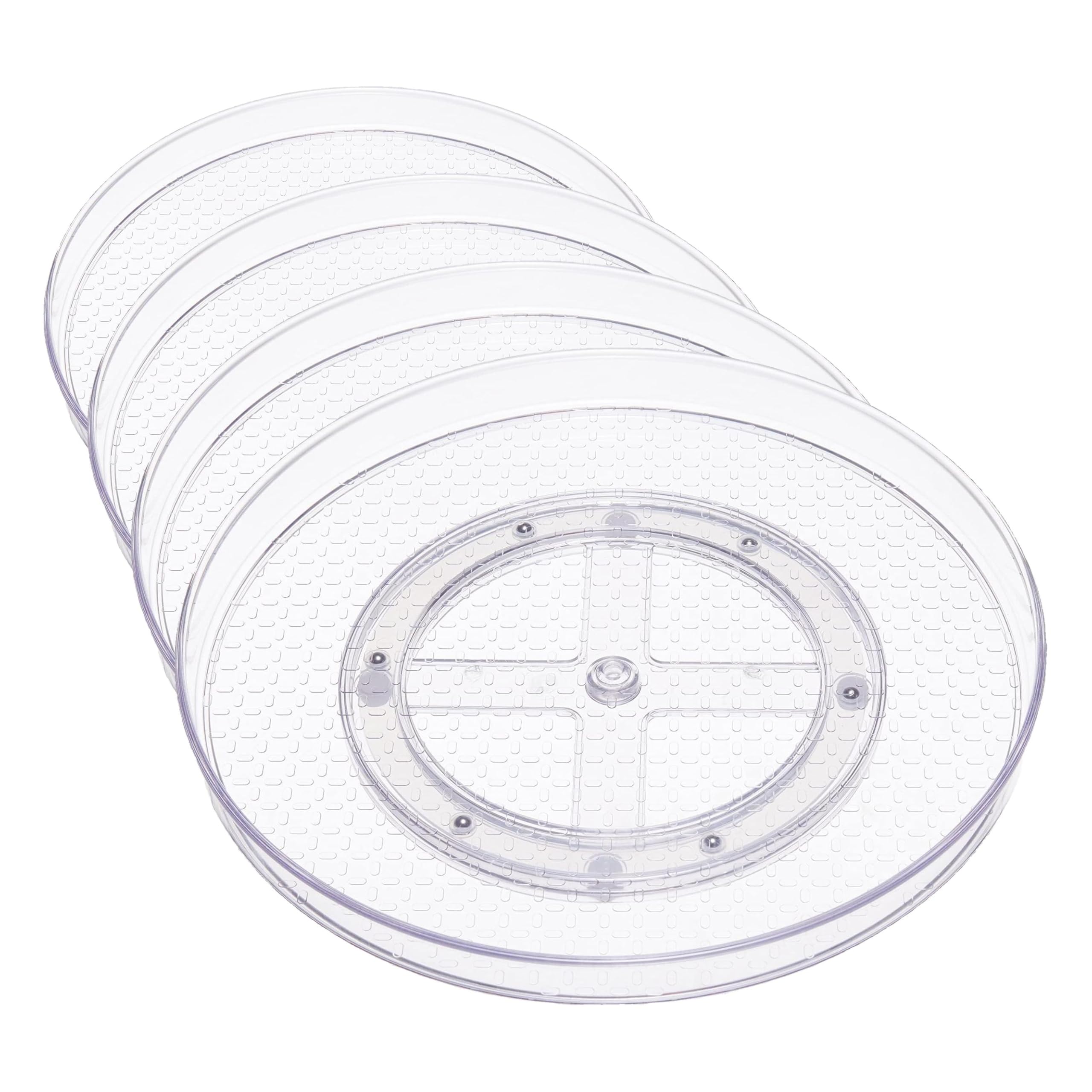 Amazon Basics Clear Lazy Susan Turntable Organizer for Organization, 12-Inch (Pack of 8)