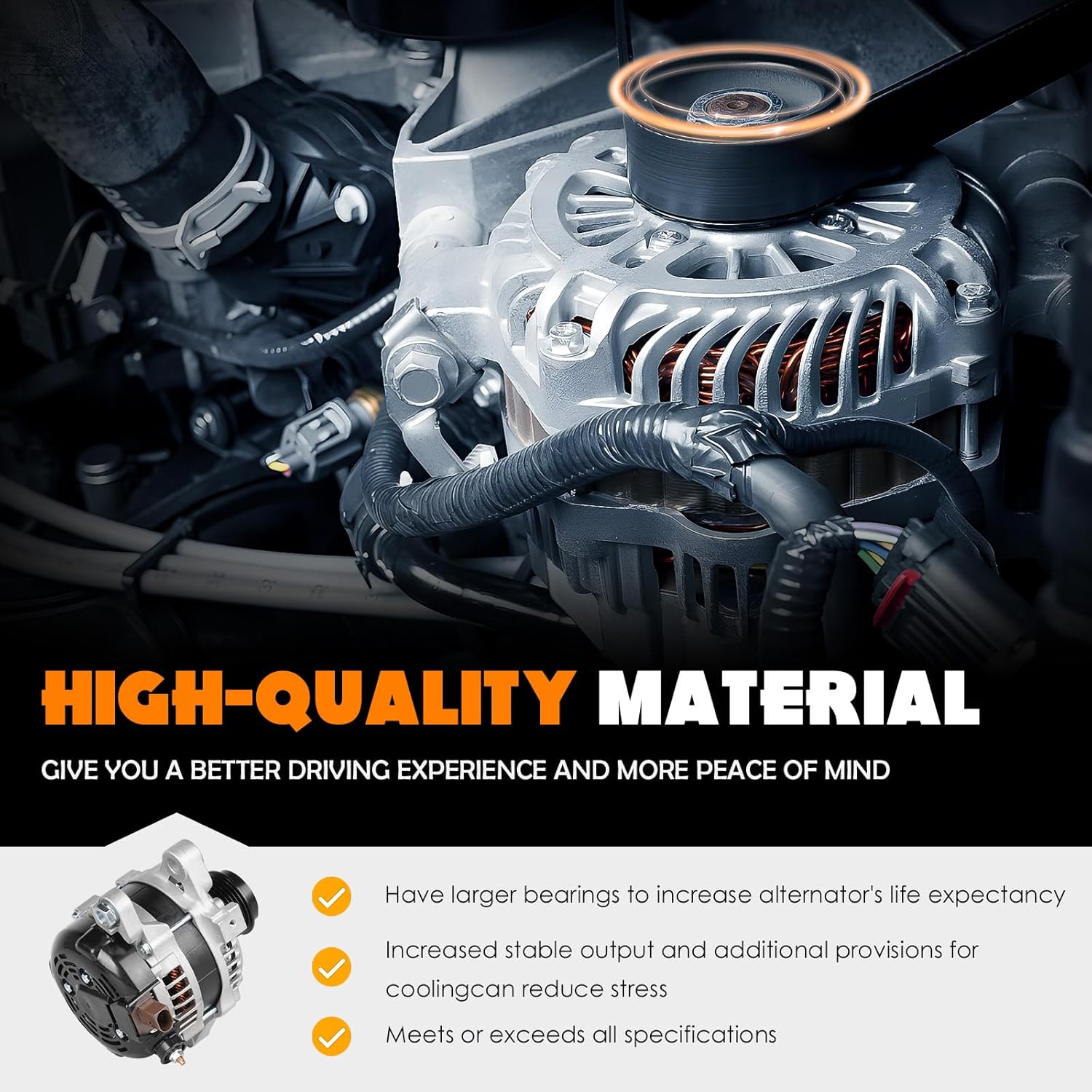 New Alternator 1.8L 1.8 Fit for Toyota Corolla 2014 2015 2016 2017 2018 2019, 1.8L 12V CW L4, 2138297, 213-8297, 2614390, 270600T230, 27060-0T230, 40040169, 400-40169, 420230, 90225673, 90-22-5673