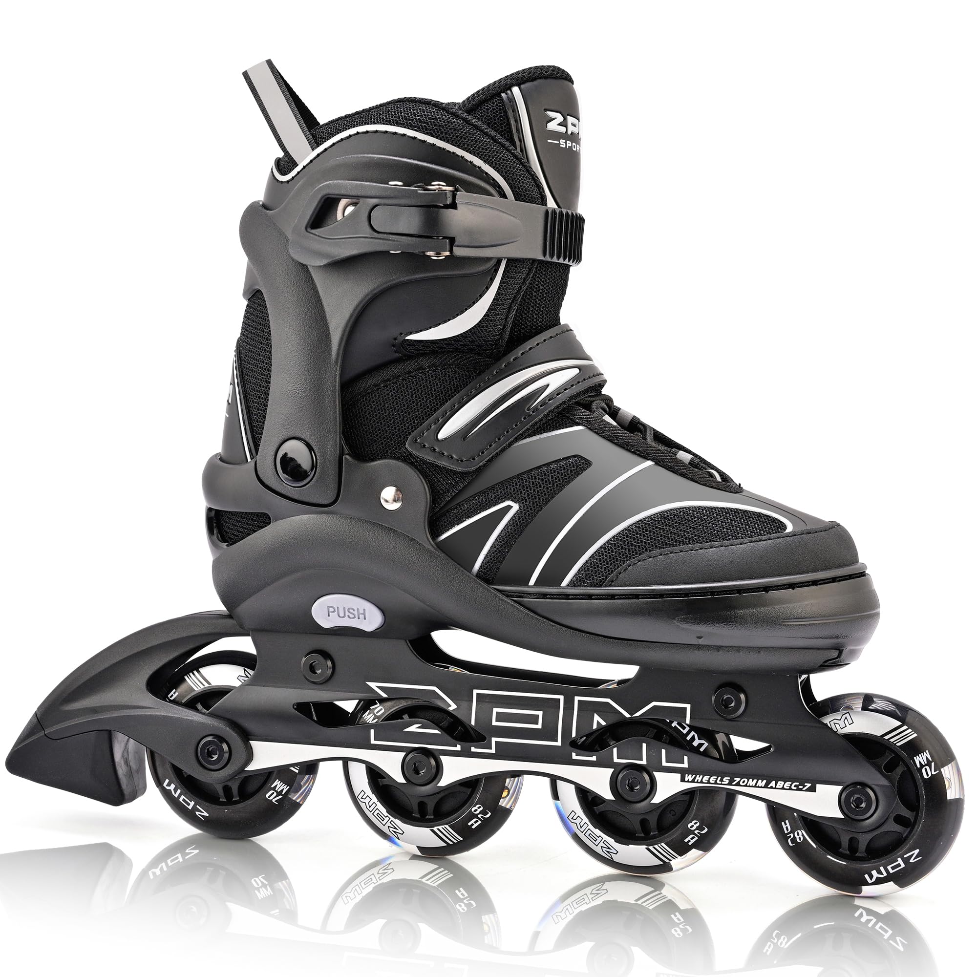 2PM SPORTS Größen Verstellbar Inliner für Kinder, Mädchen Jungen Inline Skates mit 82A PU Rollen für Damen/Herren Youngster Anfänger