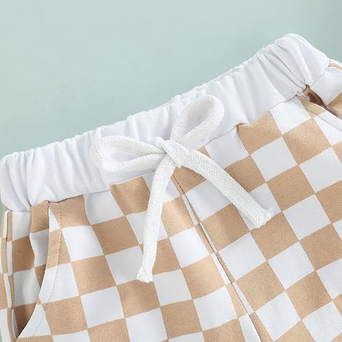 Miniatura 4 de Toddler Baby Boys Harem Pants Checkerboard Terry Active Joggers Pants Toddler Casual Cotton Summer Fall Sweatpants (A Yellow, 18-24 Months)