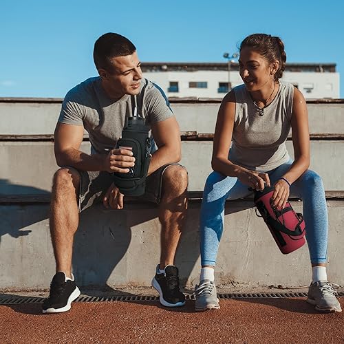 Miniatura 31 de NATURE PIONEOR Water Bottle Holder with Strap,Water Bottle Carrier Bag Sling Sleeve with Adjustable Shoulder Strap & Handle and Large Phone Pocket