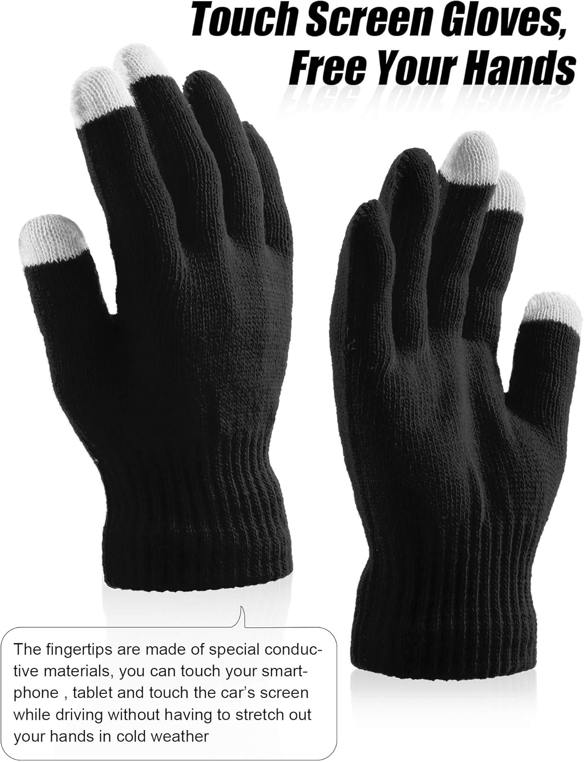 SATINIOR 60 Pairs Touchscreen Winter Gloves Bulk Stretchy Knitted Texting Gloves for Men Women - Image 4