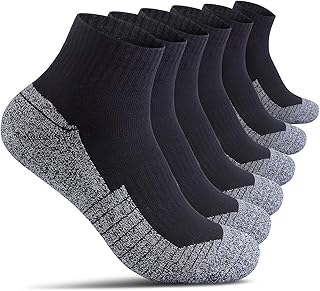 Begrily Calcetines deportivos de algodón para hombre, paquete de 6/8, calcetines gruesos de corte bajo, cómodos para correr, deportes, trabajo casual
