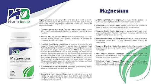 Miniatura 4 de Magnesio 60 Cápsulas Health Bloom Vitaminas y Minerales Cápsulas