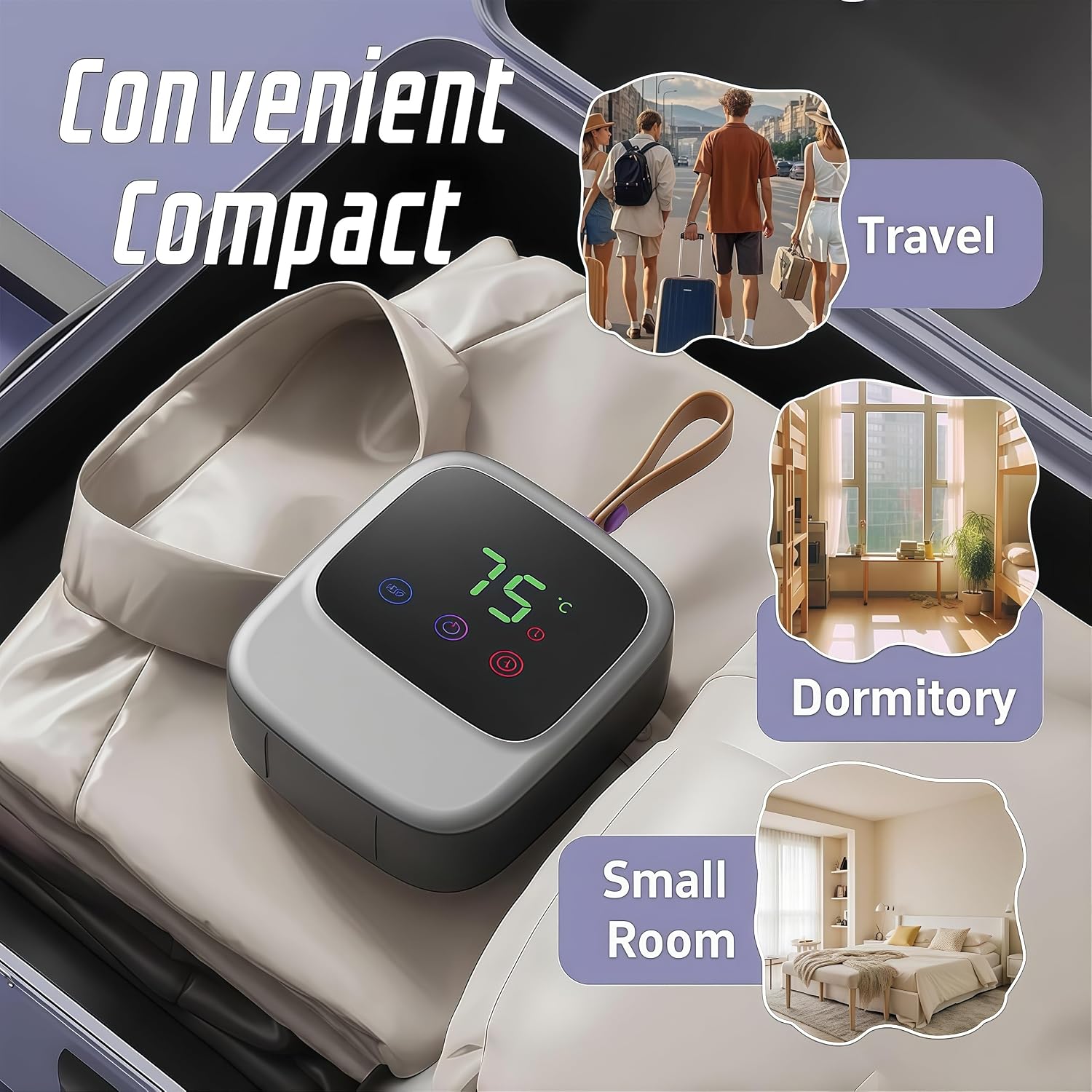 New Upgrade Portable Clothes Drye, Mini Electric Laundry Dryer With Drying Bag,Compact Foldable Portable Clothes Dryer Quiet-Adjustable Timer&Hassle-Free Setup forTravel, RV, Home And Apartment