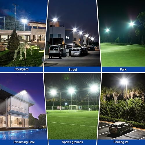 Miniatura 7 de Farola solar de 8000 W, luz solar de calle para exteriores de altos lúmenes, luces solares de estacionamiento de 6500 K, luces solares con sensor de