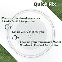 Vista 6 de Placa de vidrio de 12" para microondas Whirlpool, reemplazo W11367904 W11291538 W10337247 W11443145, compatible con placa giratoria de vidrio