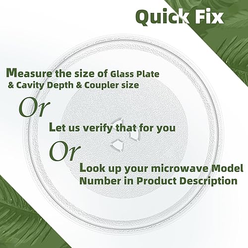 Miniatura 6 de Placa de vidrio de 12" para microondas Whirlpool, reemplazo W11367904 W11291538 W10337247 W11443145, compatible con placa giratoria de vidrio