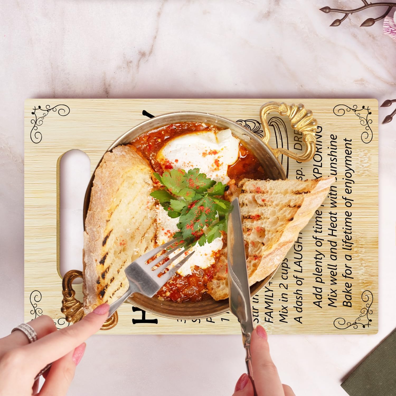 Birthday Gifts for Women - Recipe For a Happy Birthday Bamboo Cutting Board for Kitchen Wooden Food Serving Board Gift for Friendship/A - Image 6