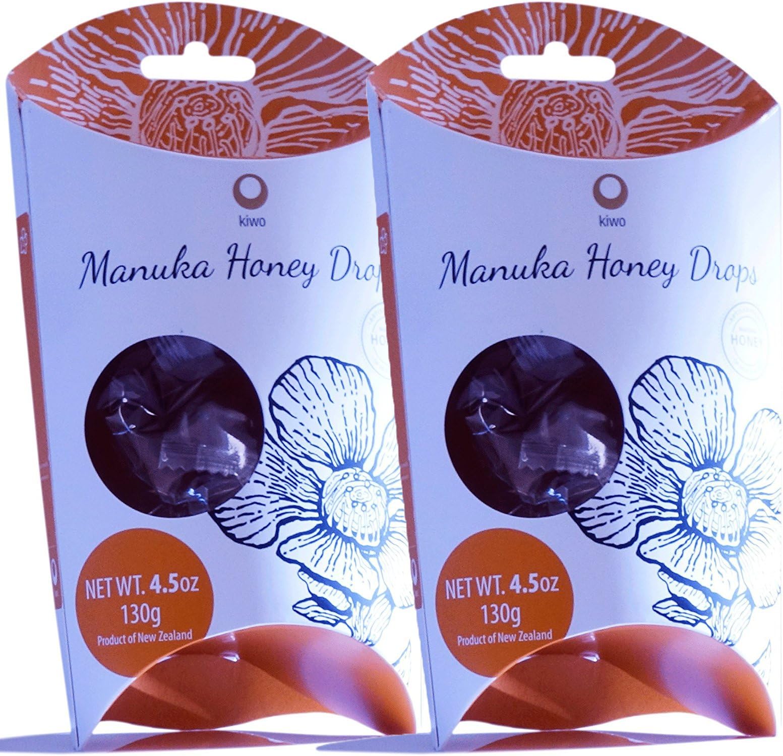 Kiwo Gourmet Manuka Honey Hard Candy, Delicious All Natural Non-GMO Sweet Drops (2-Pack)