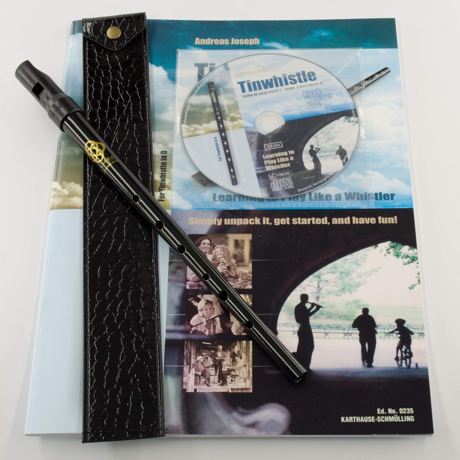 Clarke Celtic Tinwhistle Value Bundle with Tinwhistle, Pouch, Book and CD