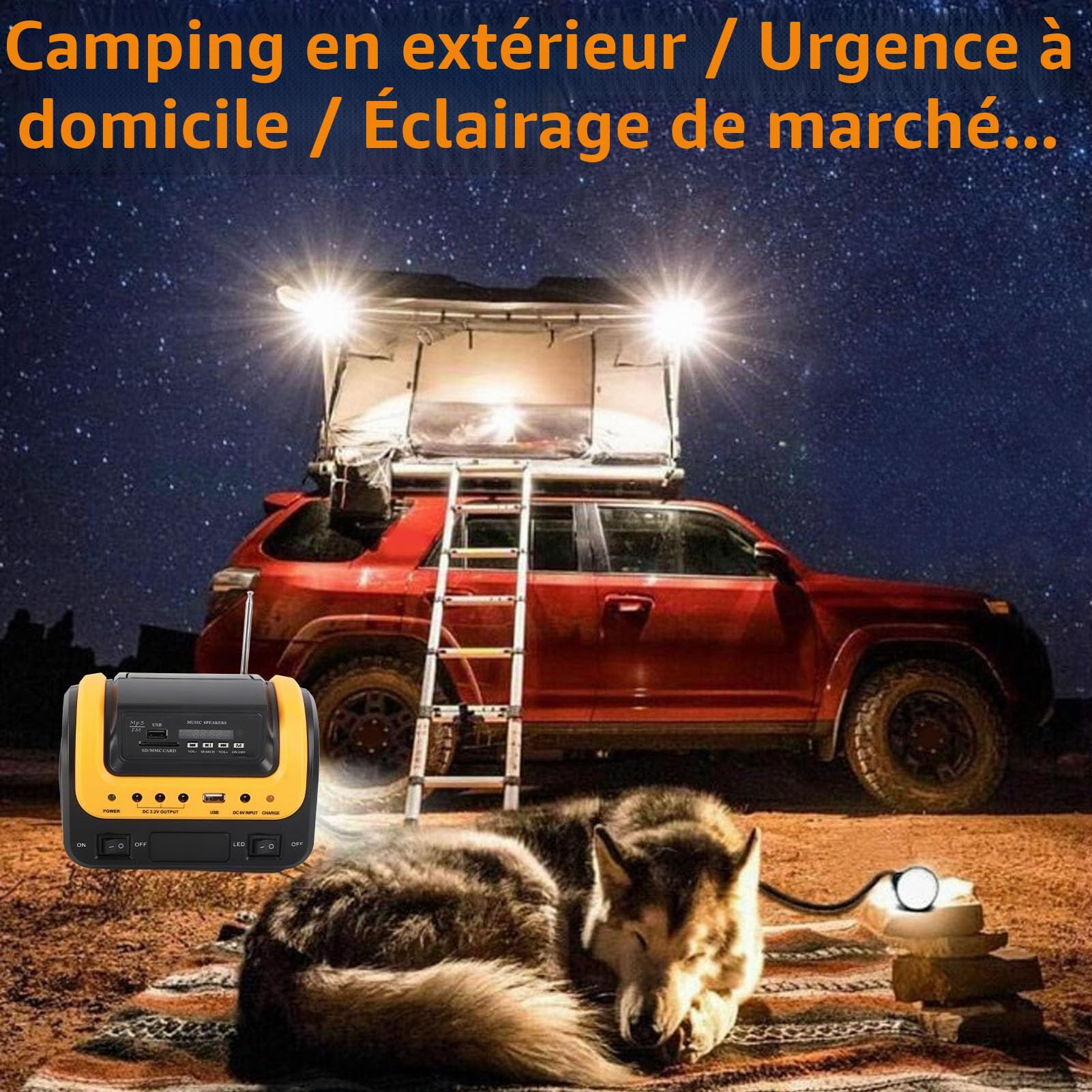 Générateur D'énergie Solaire, Centrale électrique Portable 5000mAh, Générateur Solaire avec Panneau Solaire pour Camping D'urgence