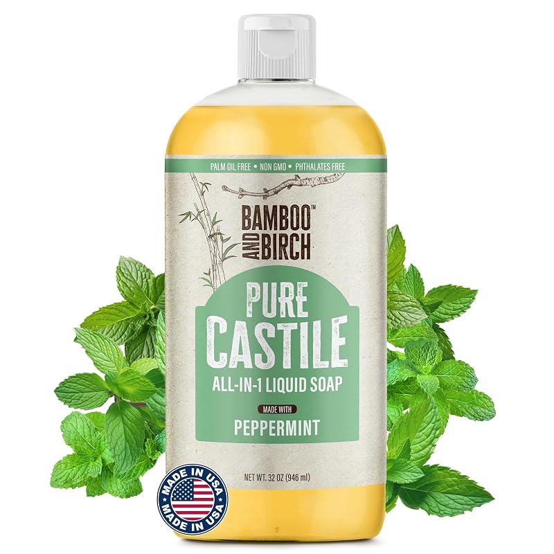 BAMBOO AND BIRCH Sabonete líquido de Castela com hortelã-pimenta, 946 mL