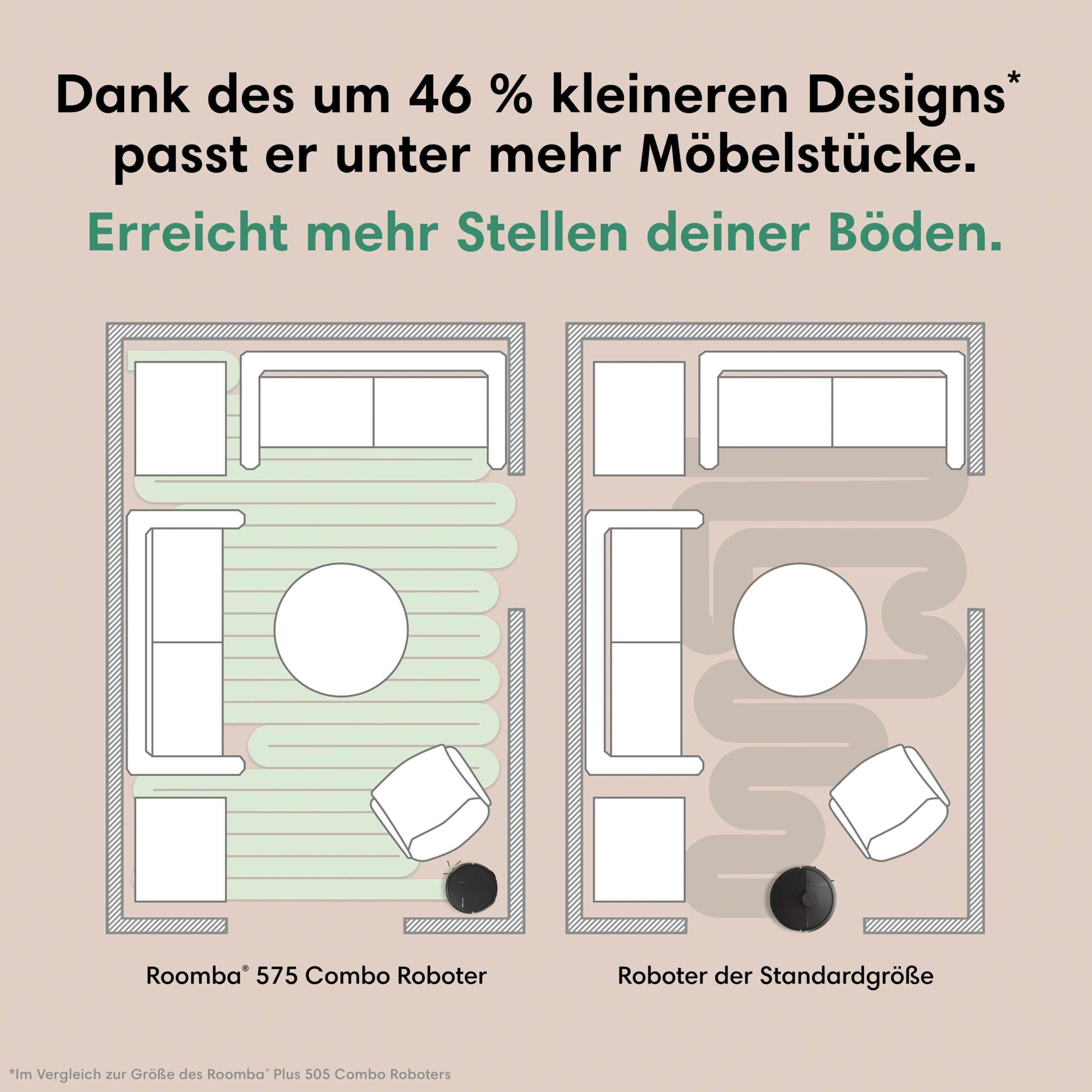 iRobot Roomba® Plus 576 Combo Roboter + AutoWash™ Dock, 25Kpa, Multifunktions‑Dock, Clearview LiDAR+Kamera, Entleert-Sich, Zusätzliches Zubehör, Schwarz