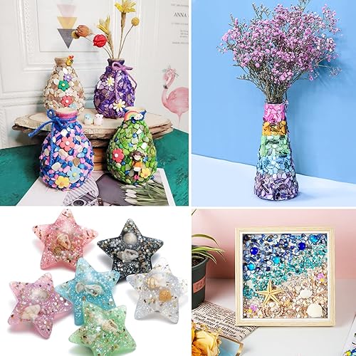 Miniatura 6 de Conchas trituradas para manualidades, pequeñas conchas naturales trituradas, conchas marinas para decorar bodas, rellenos de jarrones, playa, bodas,