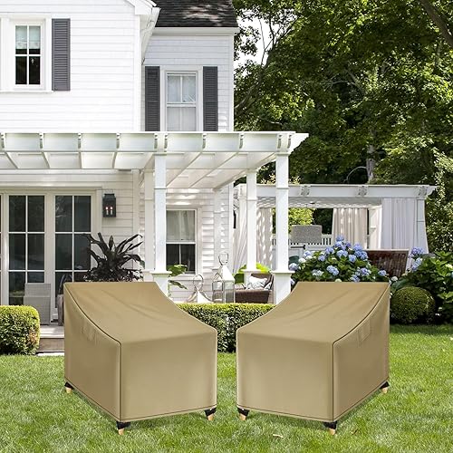 Miniatura 12 de WLEAFJ Fundas impermeables para sillas Adirondack para exteriores, fundas negras para muebles de patio, fundas de asiento profundo de patio, paquete