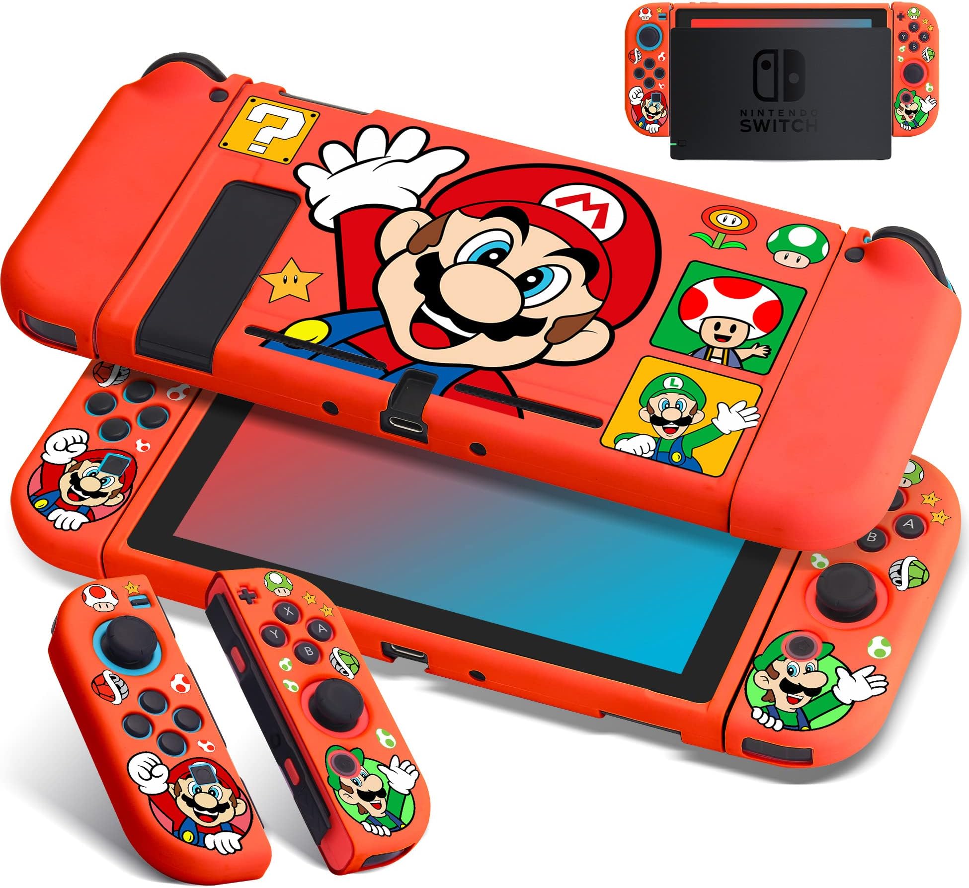 Xcitifun Carcasa de TPU para Nintendo Switch Joy Con para niñas y Xcitifun Carcasa de TPU para Nintendo Switch Joy Con para niñas y