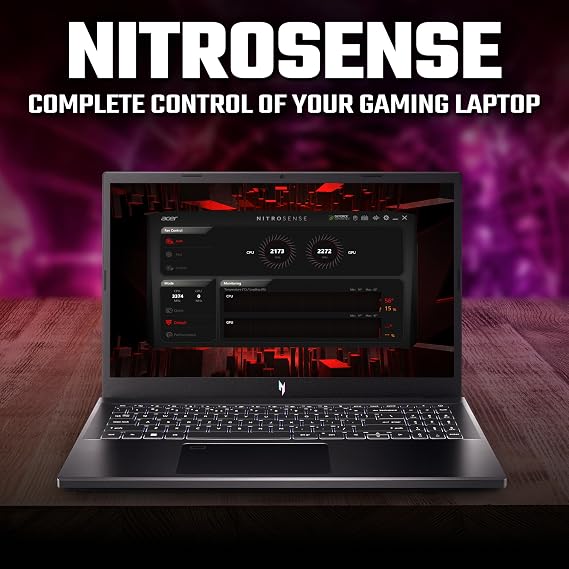 acer Nitro V15 ANV15-51 Gaming Laptop - Intel Core i5-13420H, 16GB, 512GB SSD, NVIDIA GeForce RTX 4050, 15.6 Full HD 165Hz, Windows 11, Black