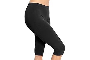 Super versatile Women's 7X Knee-Length and Ankle Length Knitted Capris, Pull-On Leggings