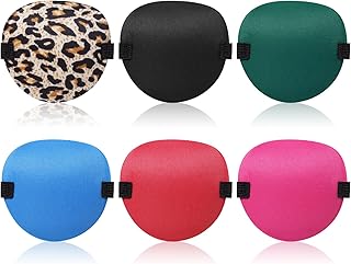 6pcs Eye Patches, Adjustable Medical Eye Patches for Adults & Kids, Comfortable 3D Amblyopia Lazy Eye Patches for Kids Left & Right Eye for Surgery Recovery Period, Daily Use (6 Colors)