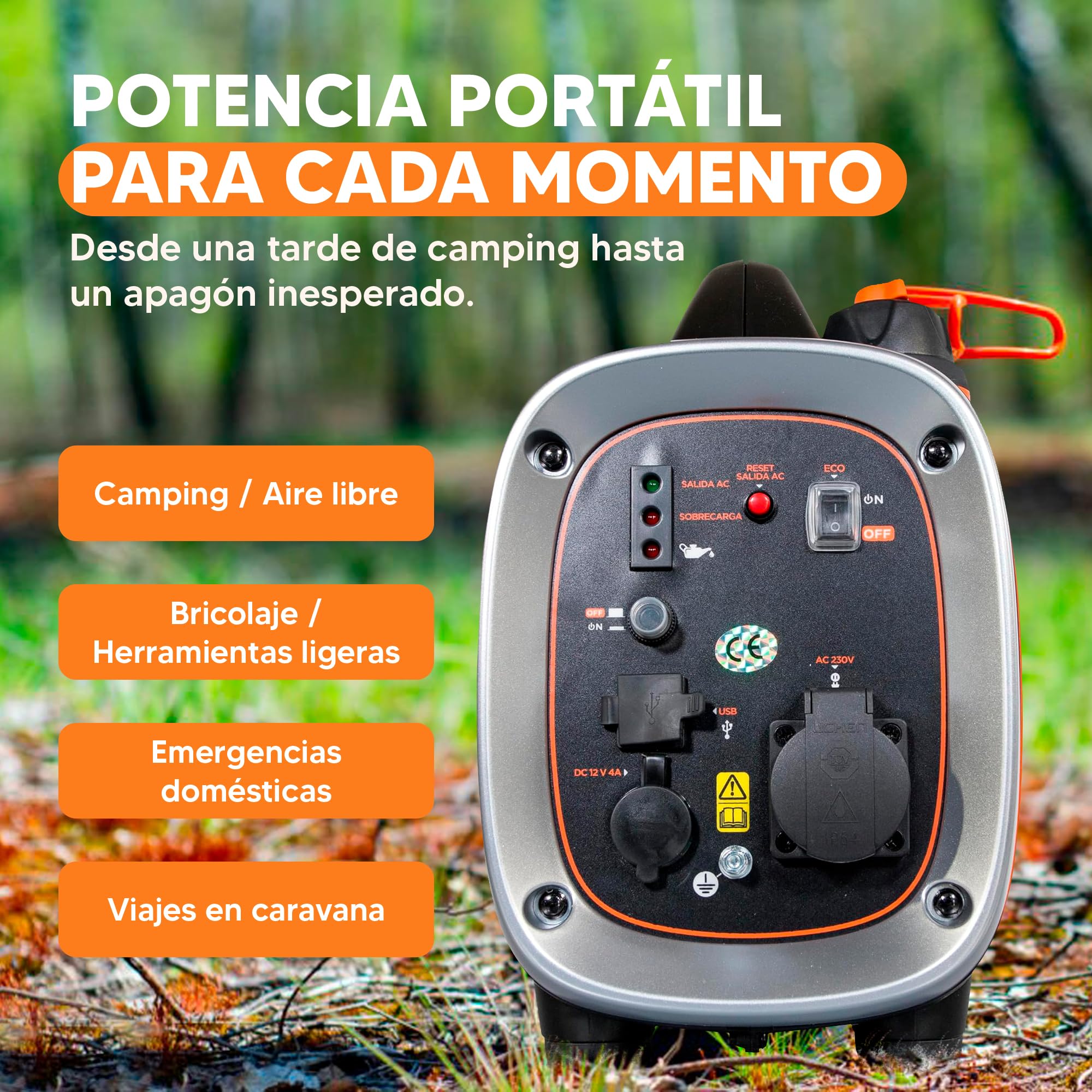 BLACK+DECKER Generador gasolina inverter 900W BXGNI900E