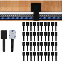 Under Desk Cable Management Holds Up to 1520 Cords, Enhanced Wire Holder, Adhesive Cable Clips, Home Office Essentials 40, Black, 3.54inch