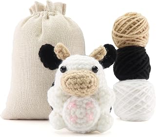 Beginner Cow Crochet Kit - Easy Crochet Starter Kit - Crochet Animals Kit - Amigurumi Kit - Crochet Gift - Animal Crochet Store