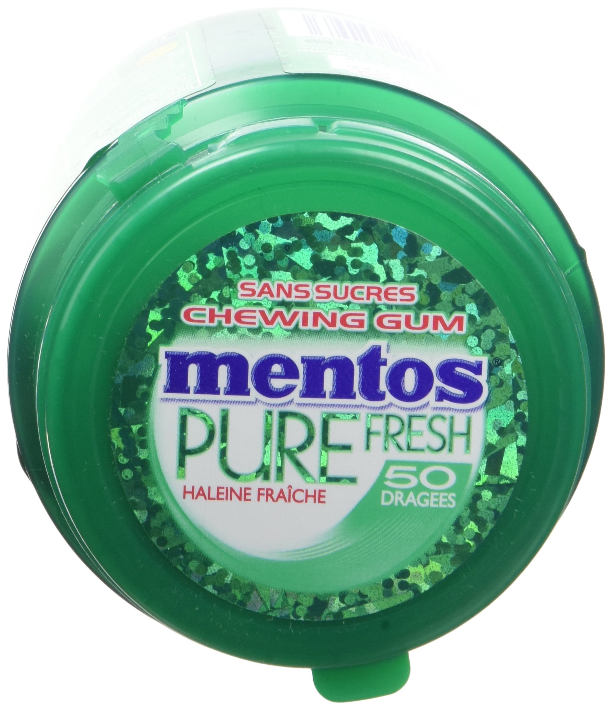 Mentos Pure Fresh Chewing Gum sans Sucres 50 Dragées 100 g - Lot de 6
