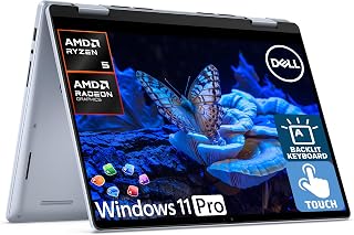 Dell Inspiron 14 2-in-1 Laptop for 2026 Business, Lifetime Office, Al Copilot, 14” FHD+ Touchscreen, AMD Ryzen 5, 16GB RAM, 1TB Storage (512GB SSD+500GB Ext), FP, Backlit KB, MarxsolAddon, Win 11 Pro