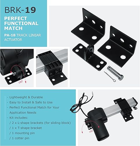 Miniatura 7 de PROGRESSIVE AUTOMATIONS Actuador eléctrico lineal de oruga de 12 V (6 pulgadas. 150 libras) Diseño innovador y carrera duradera. Para el hogar,