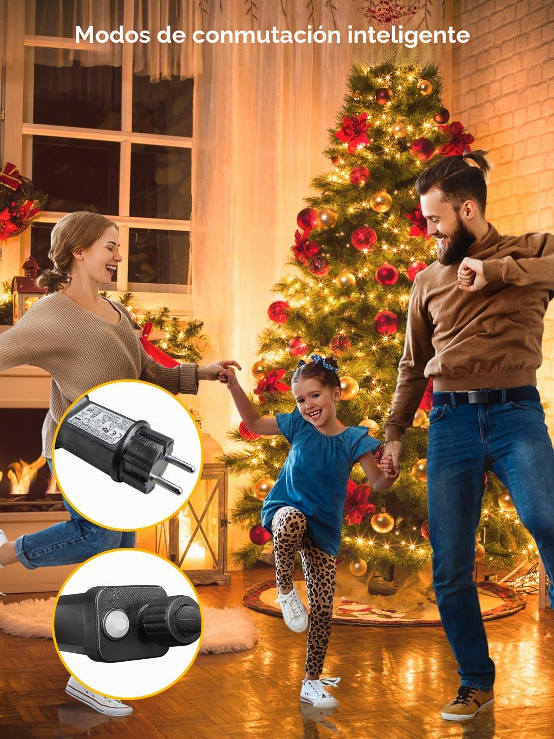 Luces Navidad Exterior 105M 1000 LED Guirnalda Luces Exterior Blanco Cálido | Control Remoto, Temporizador, 8 Modos, IP65, Luz Arbol Navidad Exteriores y Interior, para Fiesta Jardín Balcón