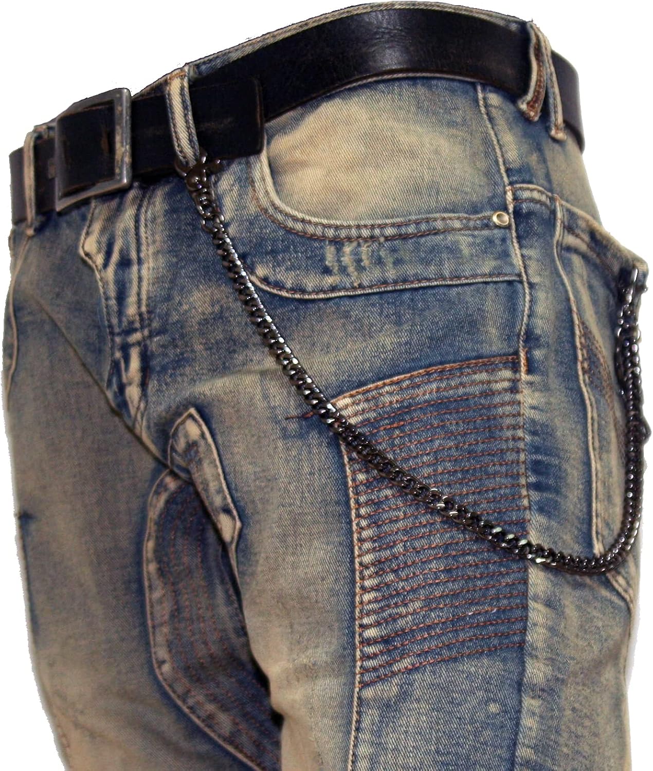 Double K Basic Strong Leash Biker Trucker Key Jean Wallet Chain (17"/21") SLV/BLK CS146MLT image 5