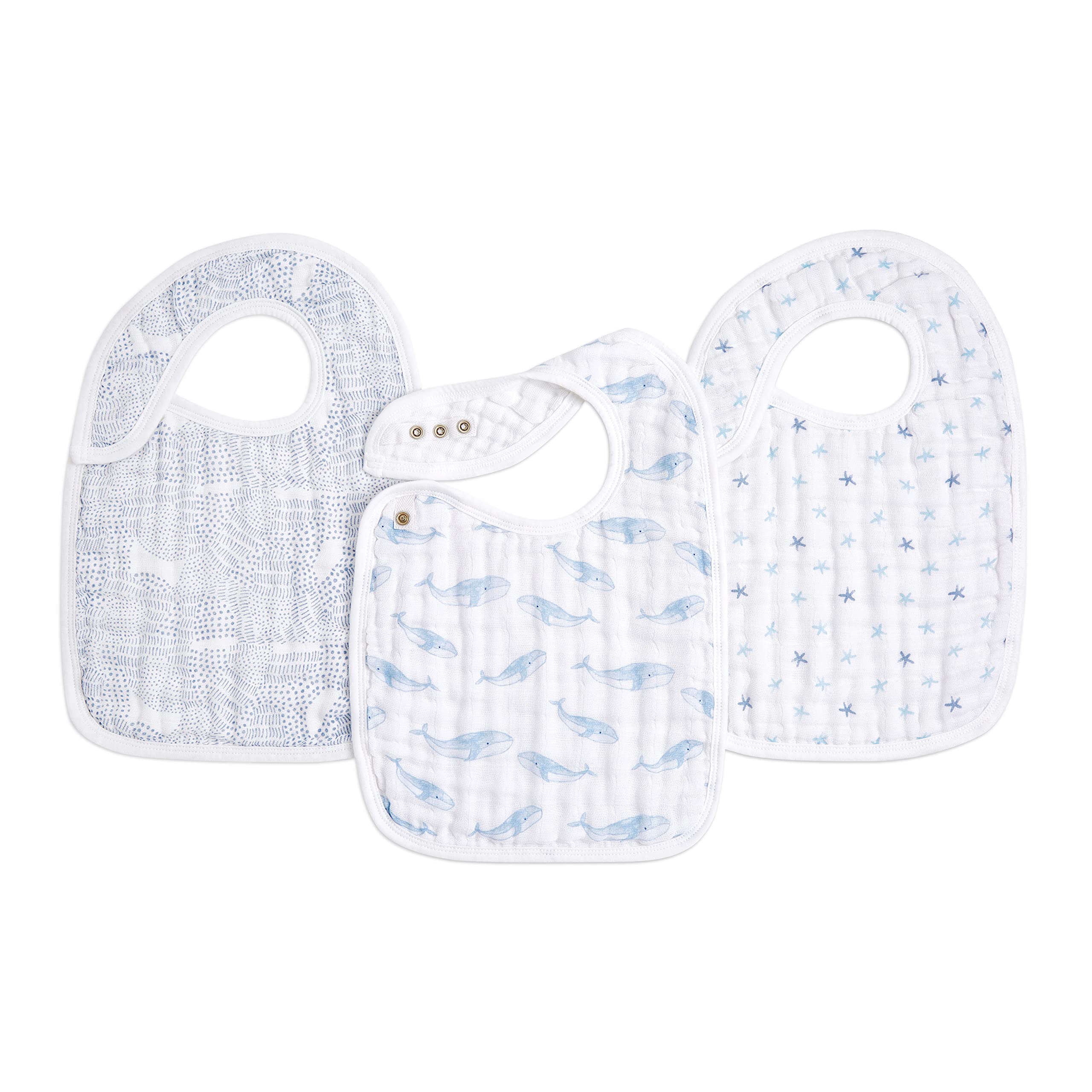 aden + anais™ snap bibs 3 pack organic cotton muslin oceanic
