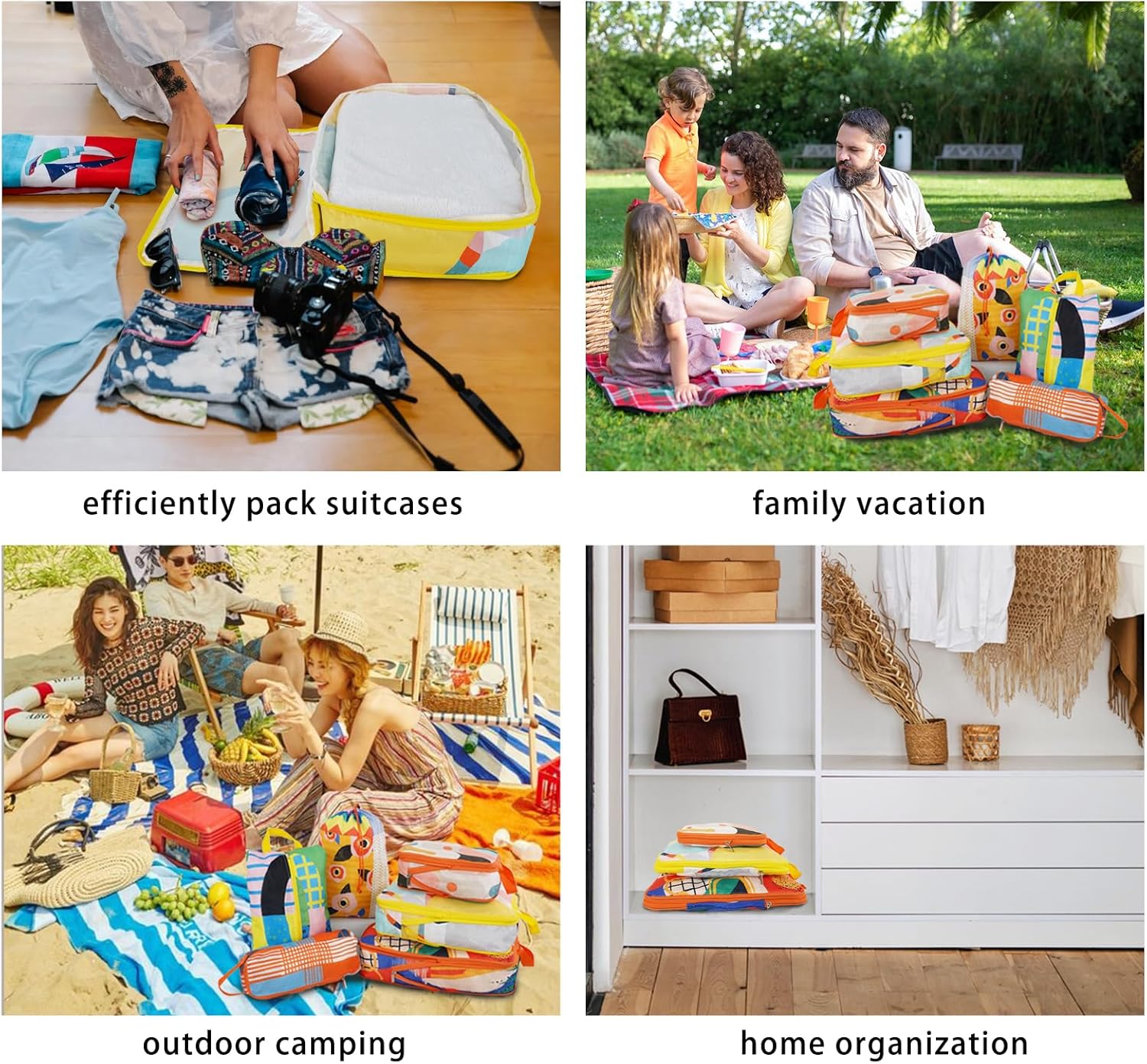 6 Pcs Compression Packing Cubes for Travel, Waterproof Luggage Organizer Washable Storage Bags Set - Packaging Cubes for Backpack Travel and Carry-Ons - Image 7