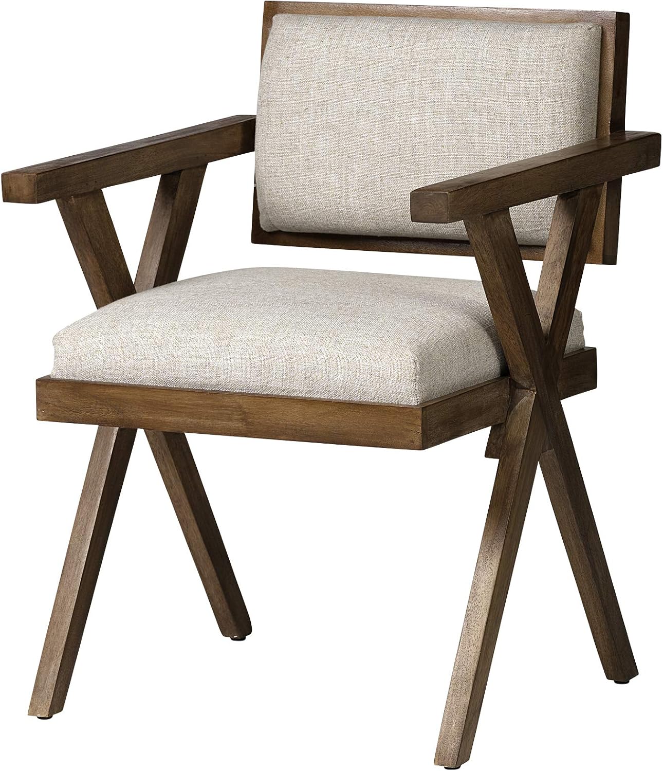 Mercana Furniture & Decor Director's Chair Topanga I by Mercana Armchair, 23.0L x 22.0W x 31.5H, Medium Brown | Cream