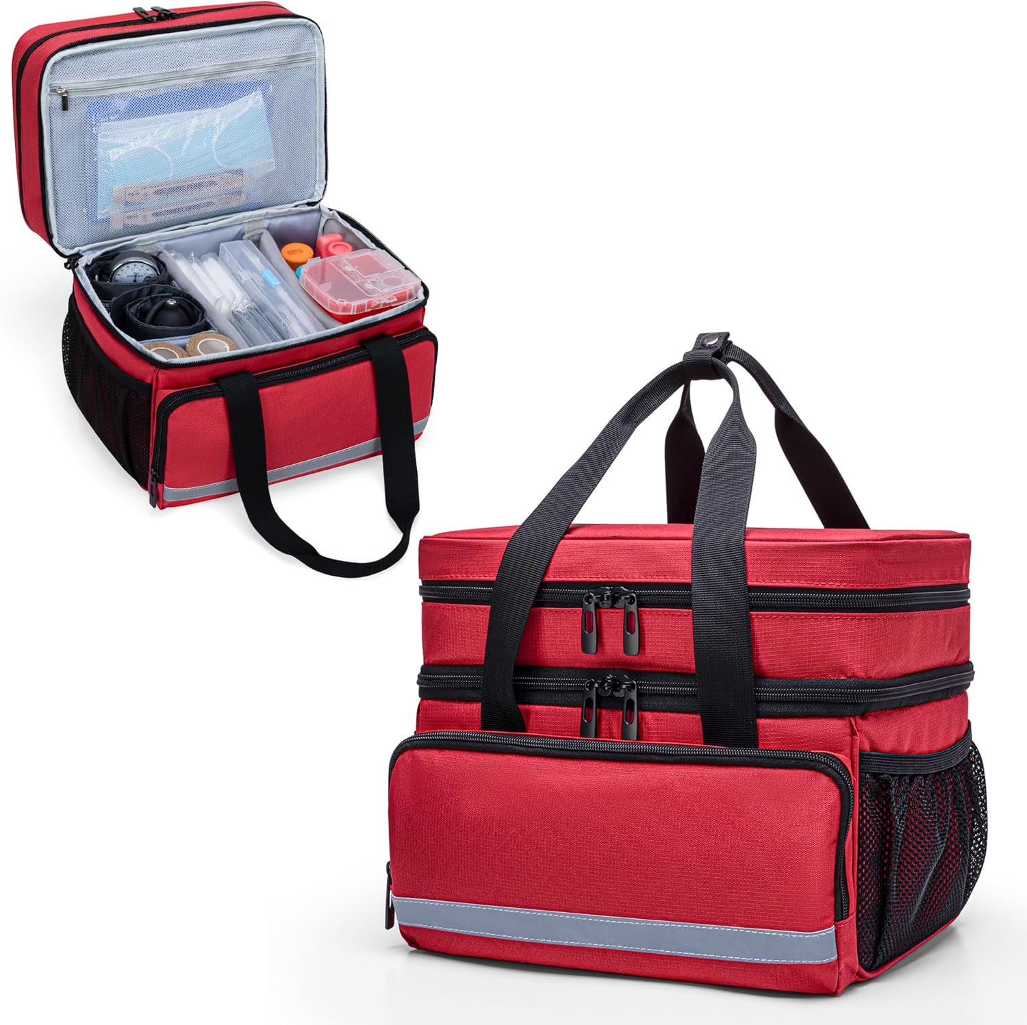 CURMIO Double Layer First Aid Bag Empty, Medical Bag, Emergency Medical