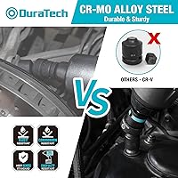 Vista 3 de Duratech juego de enchufes de impacto giratorios de 1/2 pulgada, 13 piezas de enchufes de oscilación poco profundos, juego de enchufes de junta