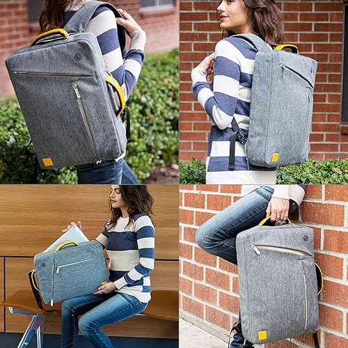 Miniatura 7 de Mochila convertible para laptop, bolsa de mensajero, maletín de hombro 11.6, 12, 13, 13.3, 13.5, 14, 15, 15.6, 16, 17, 17.3 pulgadas