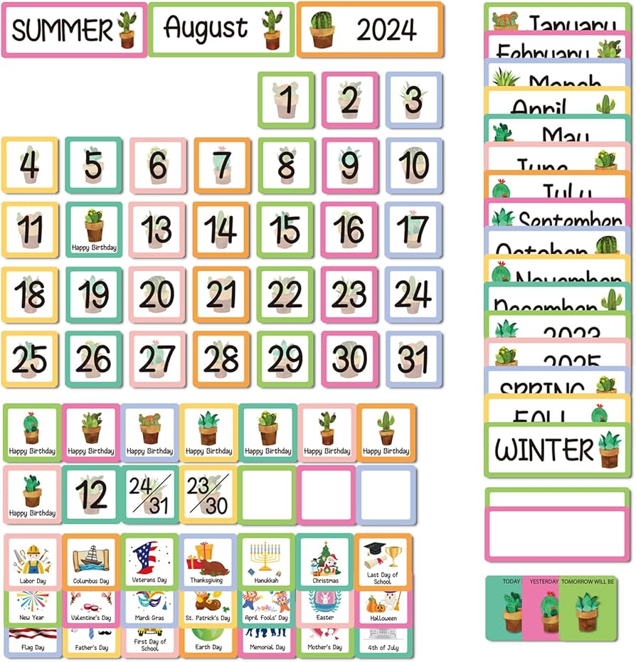 Amazon.com: 89pcs Classroom Monthly Calendar Pocket Chart Cards for Classroom Homeschool Needs : Office Products amazon-com-89pcs-classroom-monthly-calendar-pocket-chart-cards-for-classroom-homeschool-needs-office-products