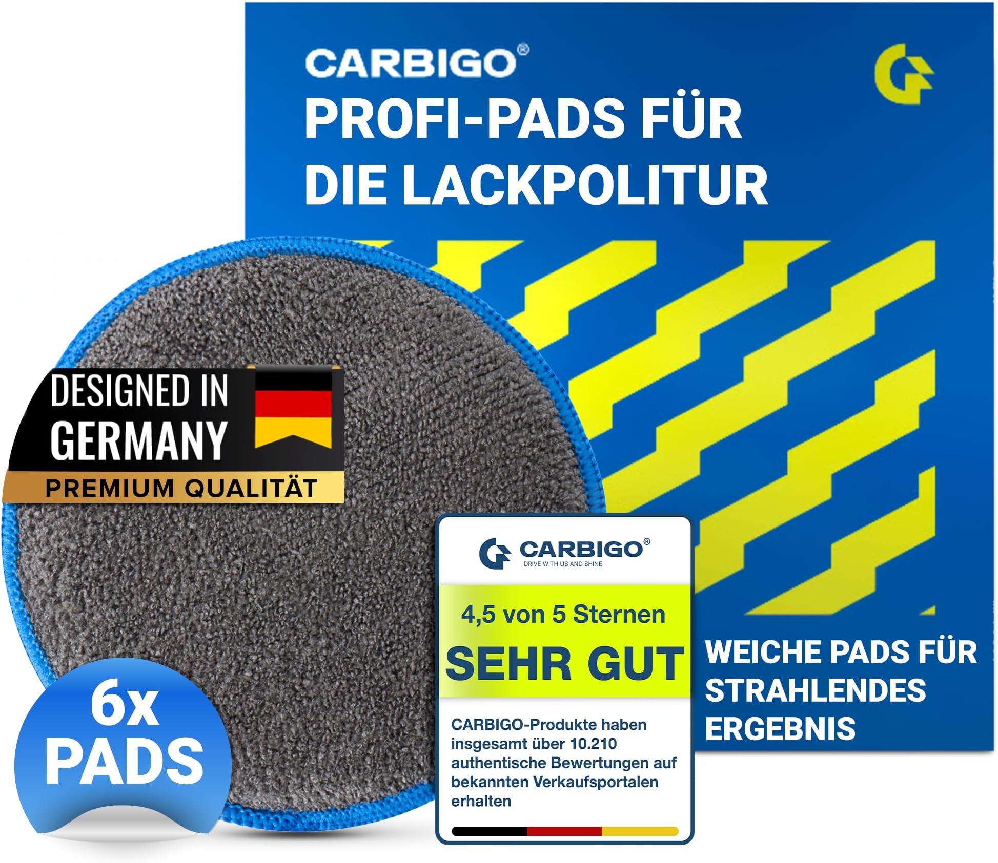 Vsshe Mikrofaser Polierpads 12er Set - Auto Wachs Applikator Mit Fingertasche