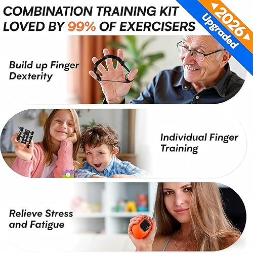 Miniatura 4 de HICHOR - Mini dinamómetro de fuerza de mano recargable para ejercicios de palma y dedos de mano, con ejercitador de dedos y equipo de ejercicio,