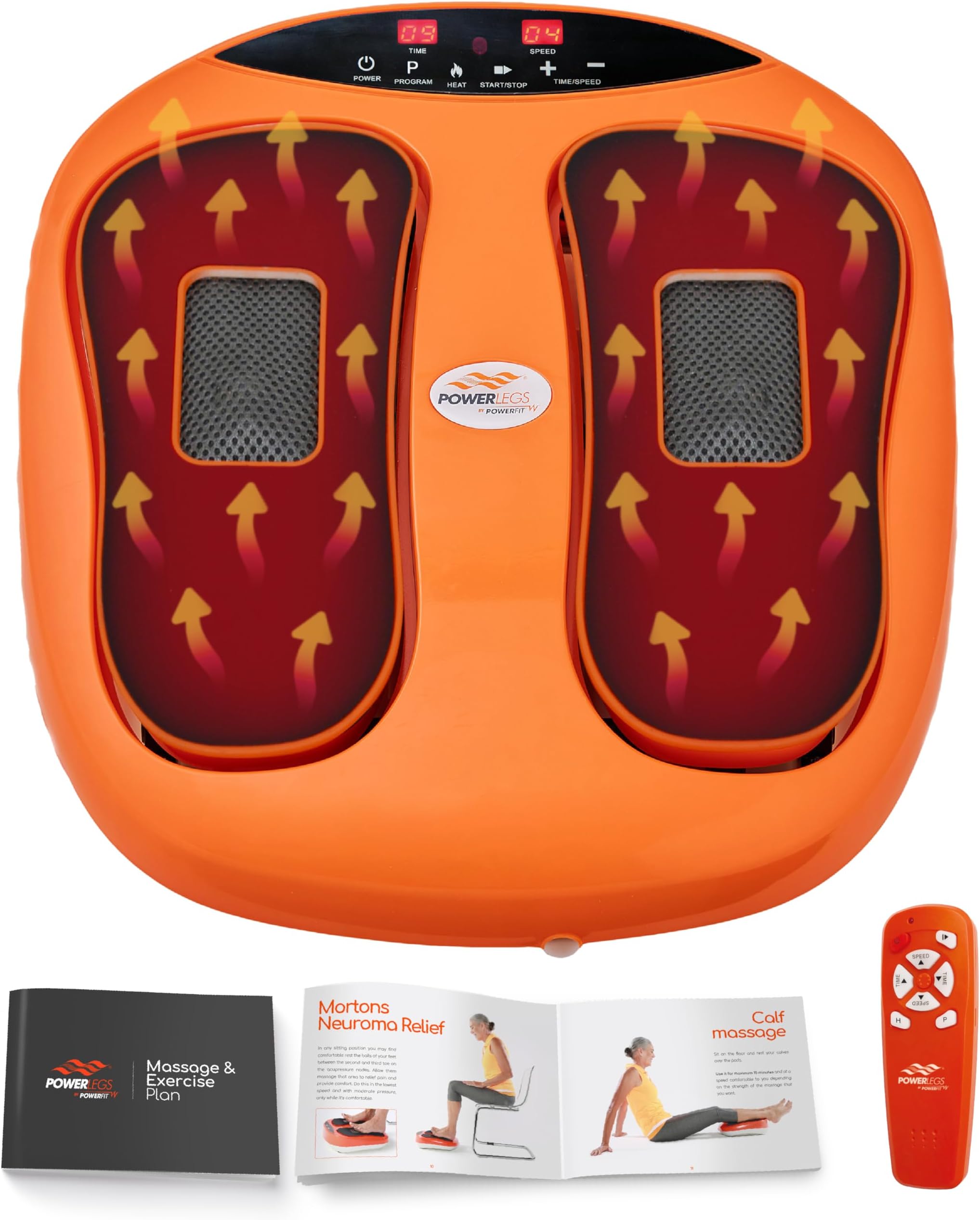 Power Legs Electric Foot Massager Machine with Heat - Heated Foot Massager for Neuropathy Pain Circulation - Feet Massager for Pain Relief with Remote Control