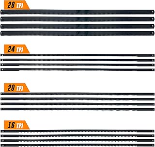 Mutt Tools Premium 6-1/2 inch Coping Saw Blades for Woodworking - Professional Grade Carbon Steel Replacement Blades - 16 Pack Set - Precision Cutting for DIY Projects