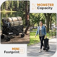 Vista 3 de Sekey Carros plegables de 150 litros con ruedas de playa grandes All-Terrian, carro plegable resistente, carro plegable extragrande, carro plegable