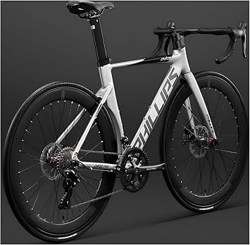 Road Bike Dual Control Levers 20 Speeds Aluminum Alloy Road Cycle Lightweight 700C Racing Lightweight Tires Through Axle System Hydraulic Wire Disc Brake Aero Road Bike Built-in Cable Drop Handle