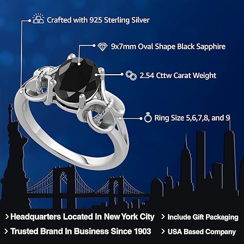 Vista 2 de Gem Stone King Anillo de compromiso ovalado con piedra natal para mujer, plata de ley 925, ovalado de 0.354 x 0.276 in, anillo de compromiso