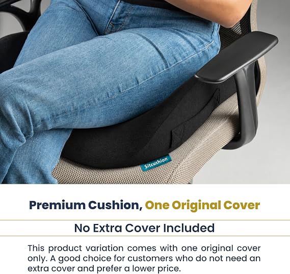 Office Chair Cushion for Back & Tailbone, Sciatica Pain Relief Pillow